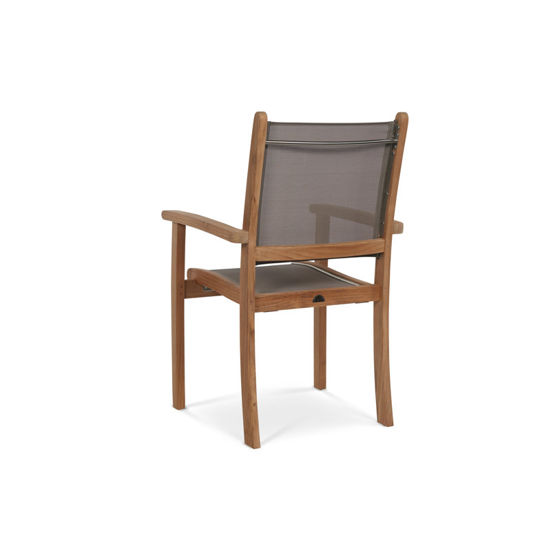 Crider Pearl 5-Piece Square Teak Outdoor Dining Set, Taupe