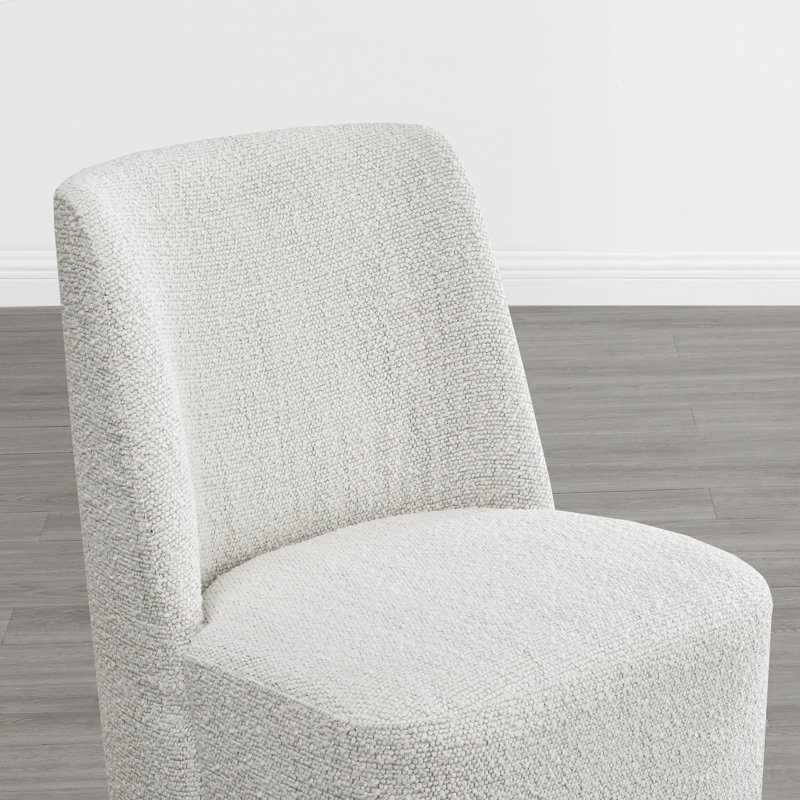 Chaises de salle à manger rembourrées Geelt, Polyester perle
