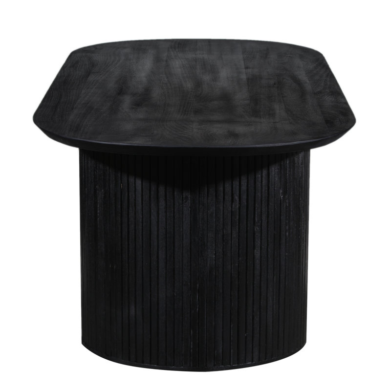 Coburg Black Solid Mango Wood Round Dining Table