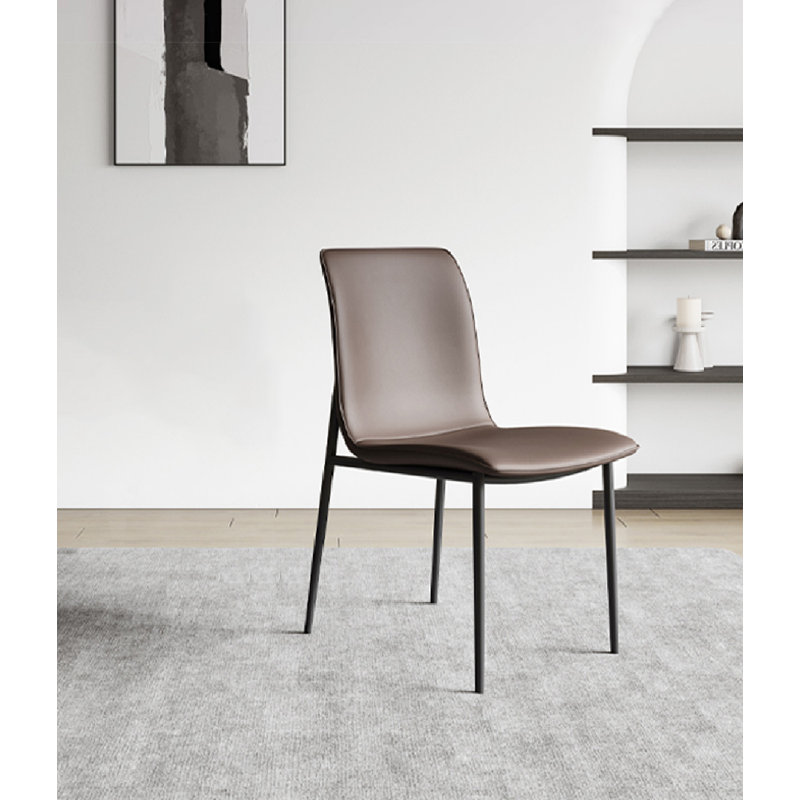 Chaise de salle à manger en cuir à pattes pour chat Italian Minimalist Home, Brun