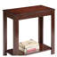 Table d'appoint traditionnelle en bois de 61 cm (24 po) avec rangement à deux niveaux, fini cerisier foncé