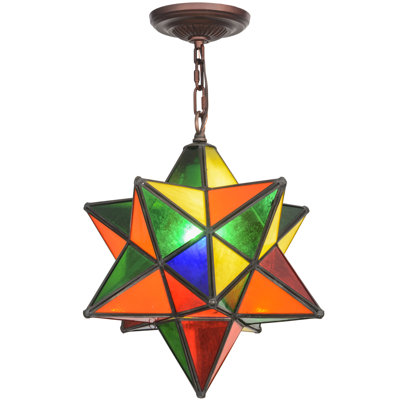 12" Wide Moravian Star Pendant
