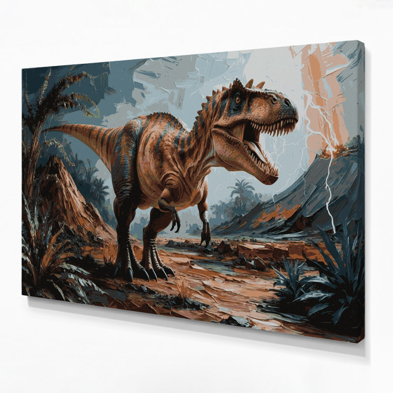 «Dinosaur Ceratosaurus», art mural sur toile grise, H 11 po x l 14 po