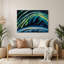 «Space Aurora Borealis from Space», art mural en métal bleu-829467584