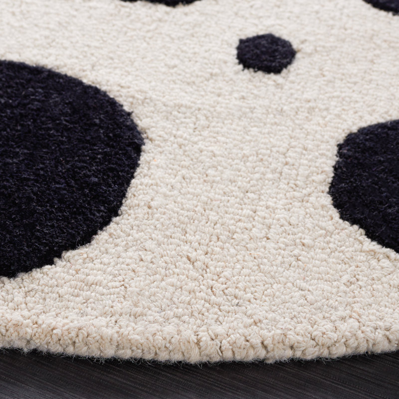 Camey Polka Dots Indoor Rug, Round 6'