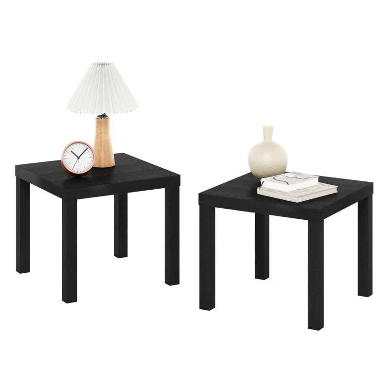 Ensemble de tables de bout carrées 17,52 po Brandel, Noir