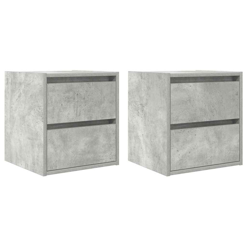 Wall-Mounted Bedside Cabinets 2 Pcs 38X34x40 Cm, Concrete Grey, 2