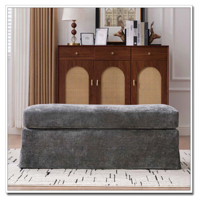 Upholstered Chenille Ottoman