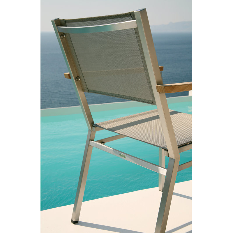 Equinox Dining Armchair, Platinum/Silver/Brown