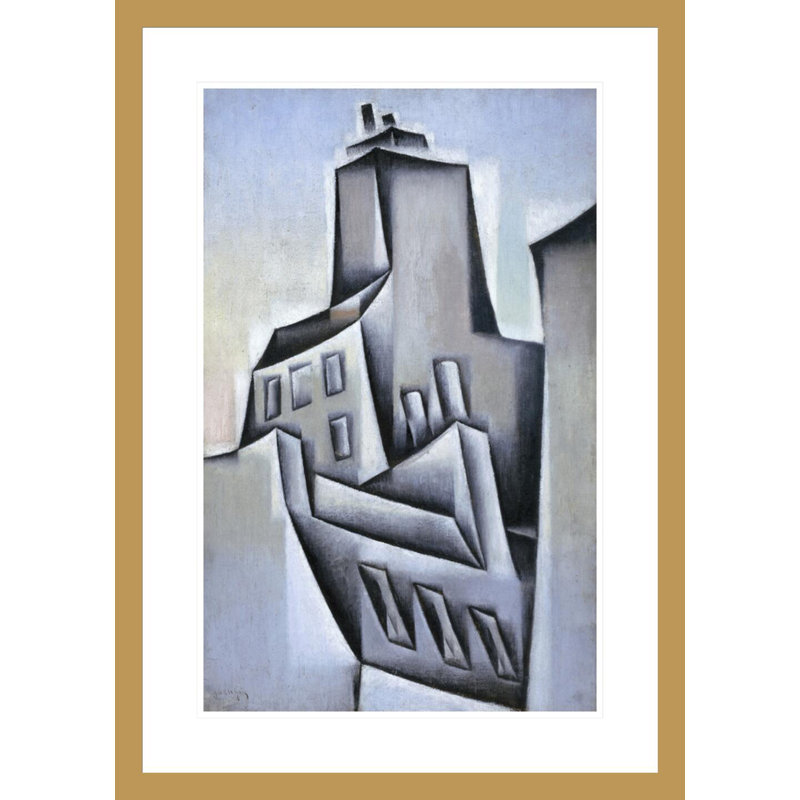 «Homes in Paris» par Juan Gris, impression giclée sur cadre, H 29,5 po x l 21,01 po