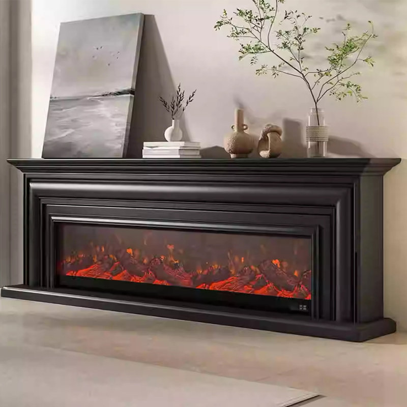 Meuble télé simulé, 94.49", Noir, noir, noir, noir