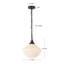 Luminaire suspendu en or brossé 12 po Ashwell avec verre opale nervuré Ashwell-495144027-495144029