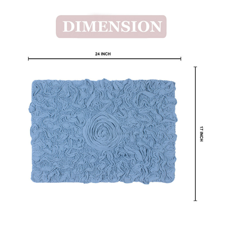 Tapis pour salle de bain Schoenberger, L 24 po x l 17 po, Bleu ciel