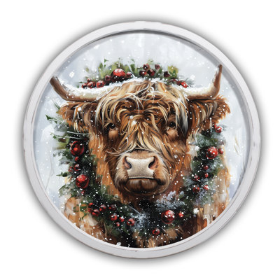 Painterly Christmas Highland Framed Print