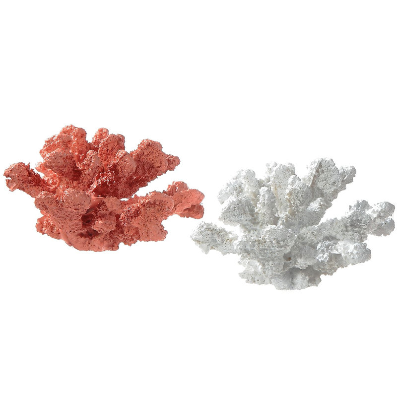 Décoration corésine corail, H 4,75 po x l 7 po x P 6 po, Rouge