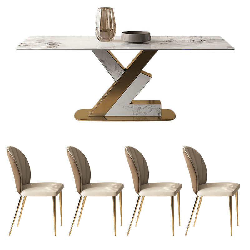 Katlen 4 - Person Pedestal Dining Set, 29.5"H x 55.1"L x 31.5"W