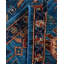 Tapis unique bleu / rouge / beige 6 pi x 9 pi 1 po Demontra