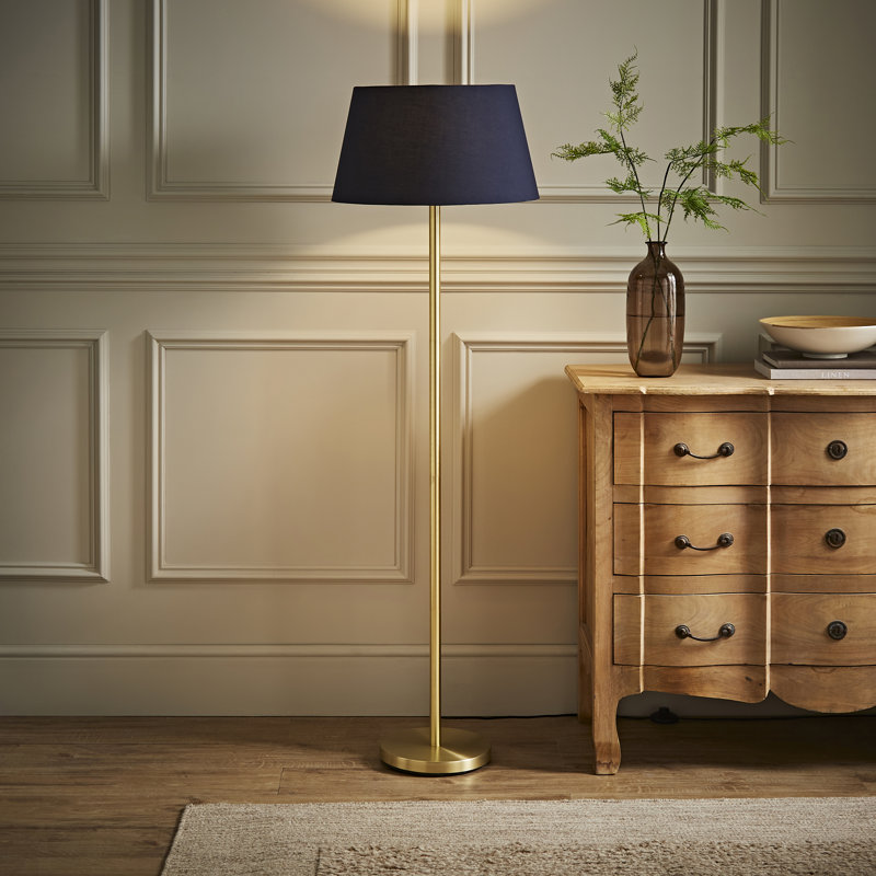 Bekbele 158 H cm Traditional Floor Lamp, No, Navy Blue, Gold
