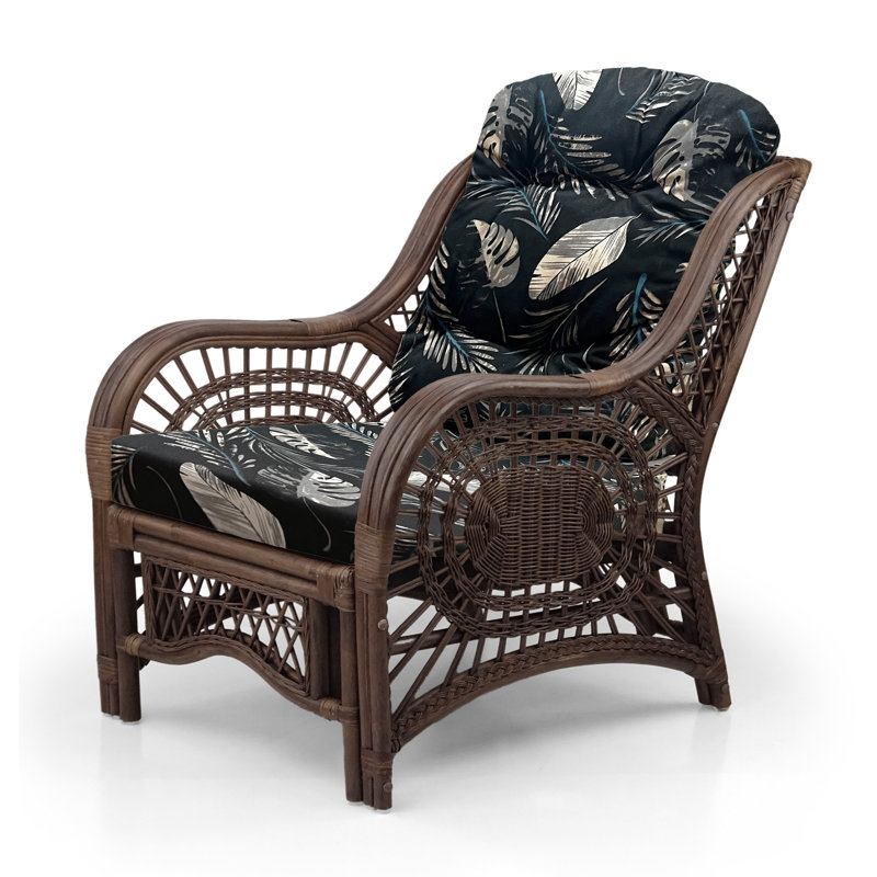 Lillebonne 28 inches Wide Tufted Armchair, Black Leaf
