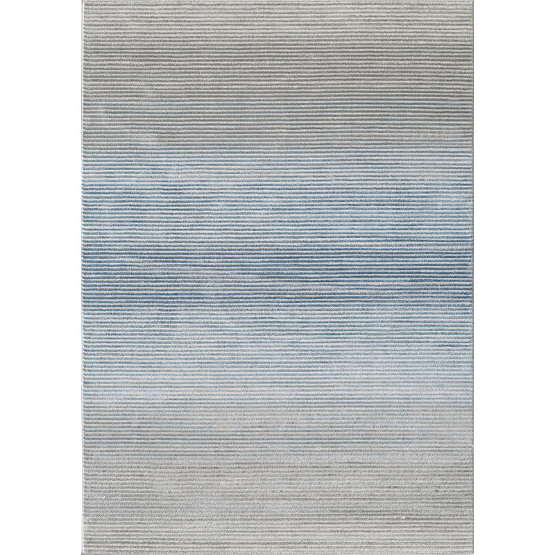 Tapis gris / bleu Woodstock, Rectangle 3 pi x 5 pi