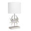 Lampe de table en crabe en métal Cove, nickel brossé, abat-jour blanc, H 18,25 po