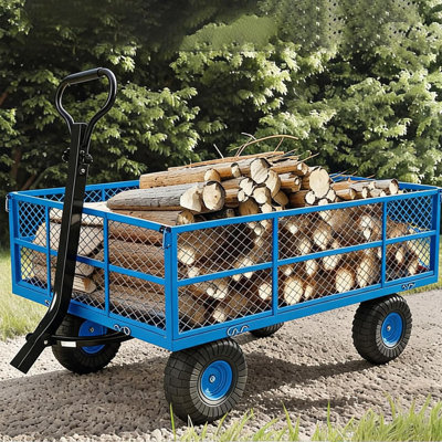 Chariot utilitaire en acier 1200 LBS - Chariot de jardin 3 en 1 avec roues de 13 po pour plantes et outils