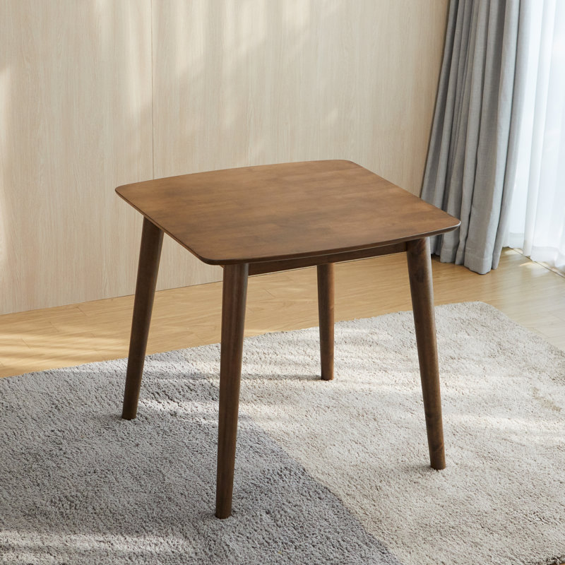 Emalie 29.5" Solid Wood Modern Square Dining Table, Walnut