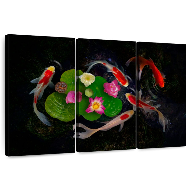 Floral Koi, 32" H x 50" W
