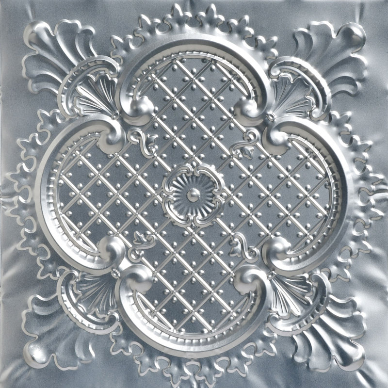 Carreau de plafond en étain clouté 2 pi x 2 pi Majestic, Acier laqué