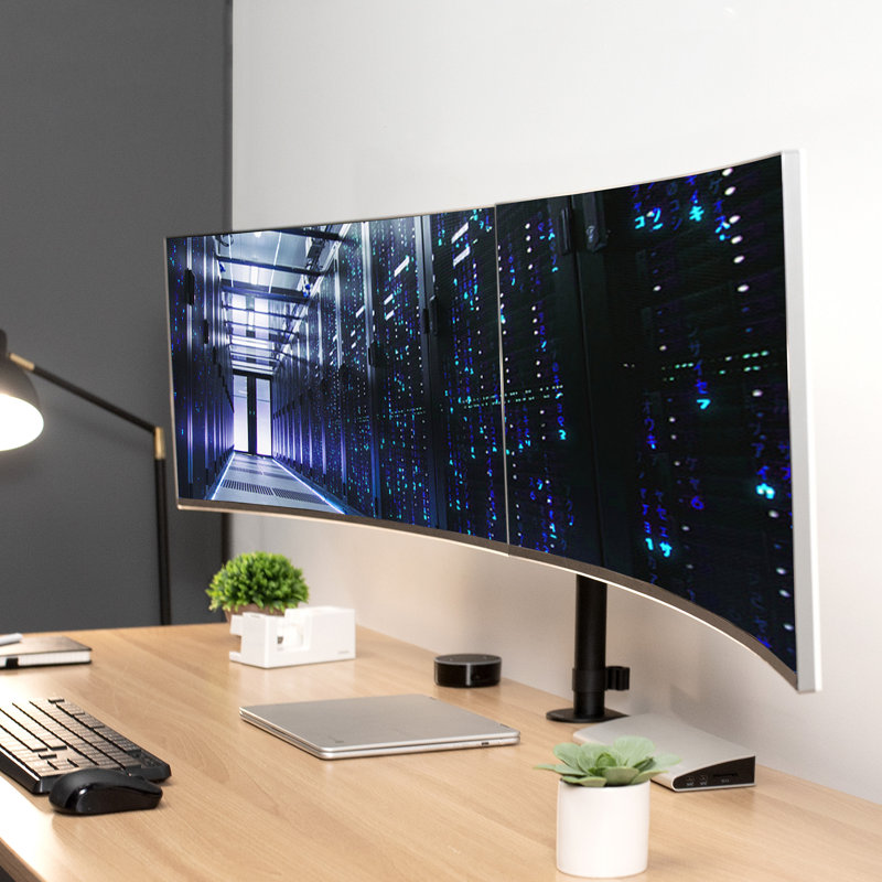 Vivo Flush-Fit Dual Monitor Desk Mount, 27"-38", Black