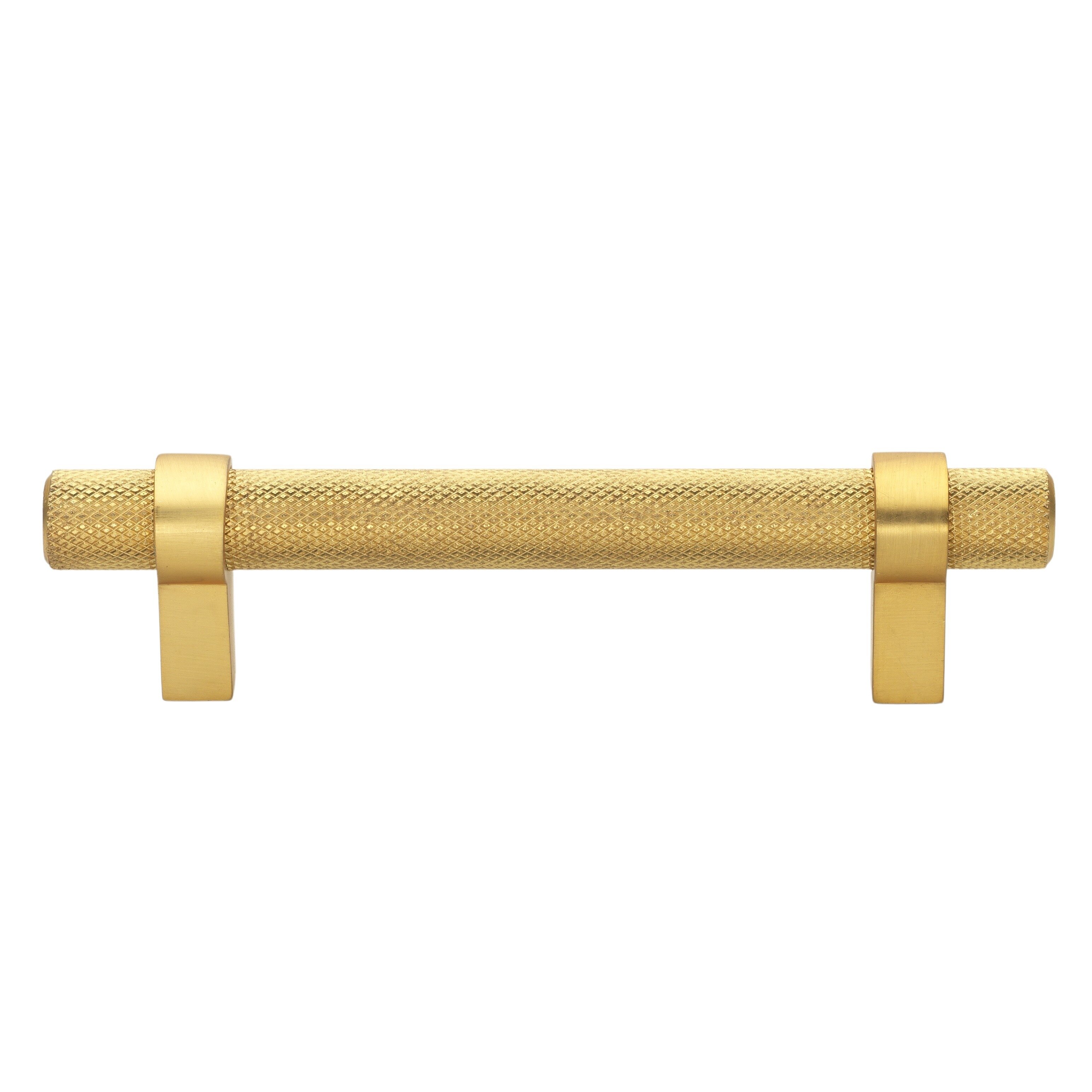 Bold, Black & Gold Knurled Solid Brass Cabinet Pulls