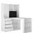 White L-shaped Desk With Paper Tray - Modern Home Office Storage And Charging Station L Shaped Table Lamp Space Writing