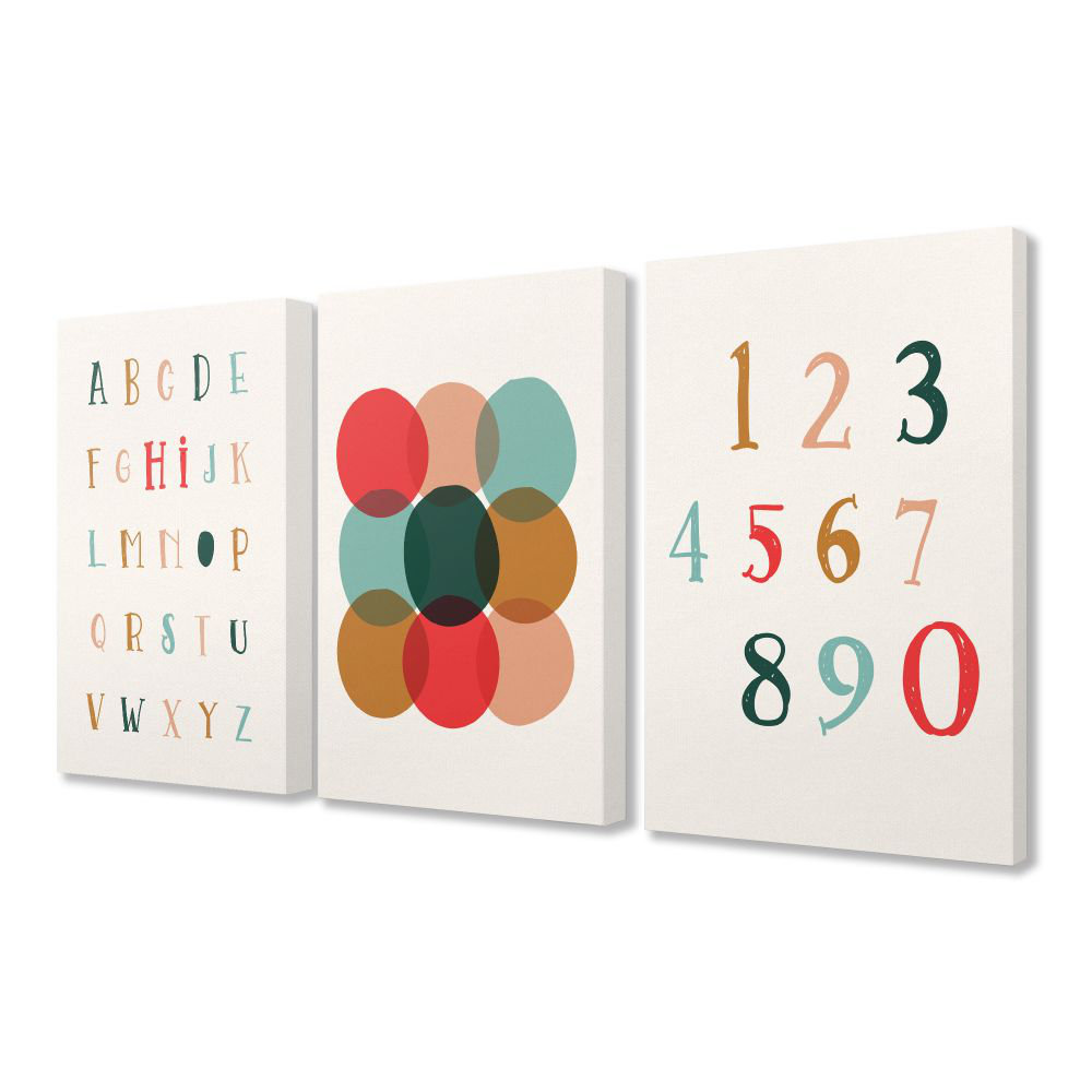Citlali 3-Piece Kids Wall Décor Set, Wrapped Canvas, 20" H x 16" W x 1.5" D