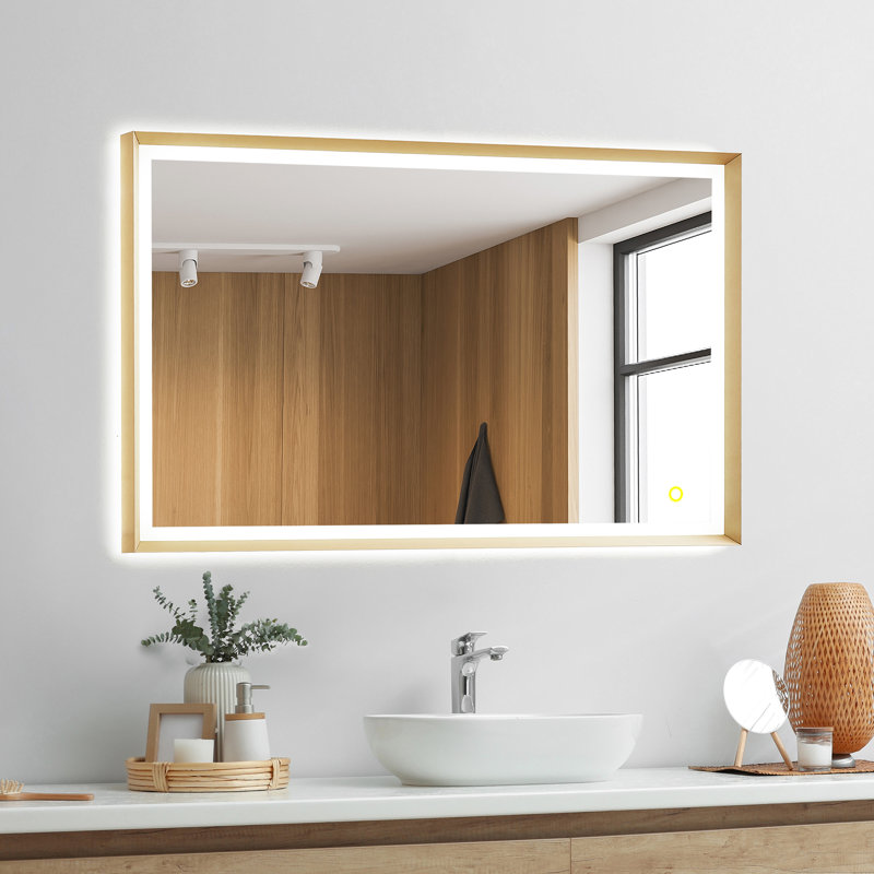 Apollo 48" Gold Aluminum LED Vanity Mirror