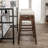 Bali 29.5" Bohemian Dark Brown Woven Rattan Backless Bar Stool with White Square Foam Cushion and Footrest for Kitchen Island or Home Bar-1045175492