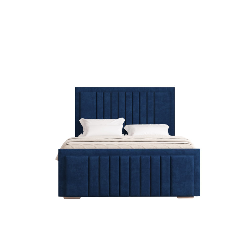 Alama Upholstered Panel Bed, Double (4'6), Parliament