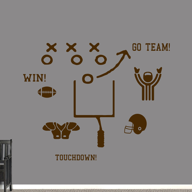 Décalcomanie murale ensemble de football Hedgepeth, Brun chocolat