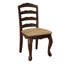 Ensemble de table de salle à manger 7 pièces Viny avec 6 chaises en tissu, bois de noyer foncé Viny