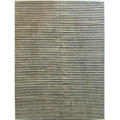 Tapis beige rayé transitionnel rayé