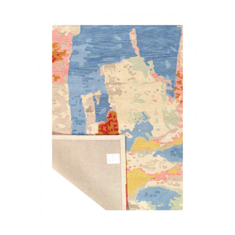 Tapis rectangulaire unique en laine d'agneau 9 pi 0 po x 7 pi 9 po One-of-a-Kind
