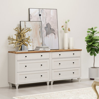 Kids Dressers With Wide Chest Of Drawers, Baby Dresser For Bedroom With 6 Drawers, Small Dressers For Nursery, Hallway, Living Room by Ophelia & Co.