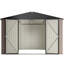 Remise en métal 10 pi X pour l'extérieur, brun, porte verrouillable et ventilation Jardin de rangement brun 10 pi, avec fournitures de jardin-124311233