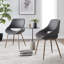 Chaises d'appoint rembourrées en similicuir Najrin avec pieds en cuivre antique-92718675