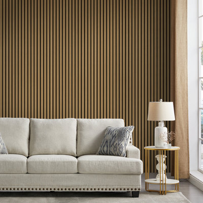 94.5" x 23.6"  Acoustic Wood Wall Paneling,  NRC 0.9 Decorative Soundproof Panels for Walls and Ceilings, 3D Slat Wood Wall Panels