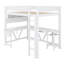 Lit mezzanine avec bureau et tablettes de rangement, éclairage DEL et station de charge pour les jeux-129168706