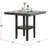 Classic Counter Height 5Pc Set Square Dining Table W Shelves Cushion Seat Ladder Back High Chairs Solid Wood