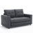  Upholstered Tufted Folding Loveseat Sofa Bed with Cup Holders & Side Pockets-1929220287