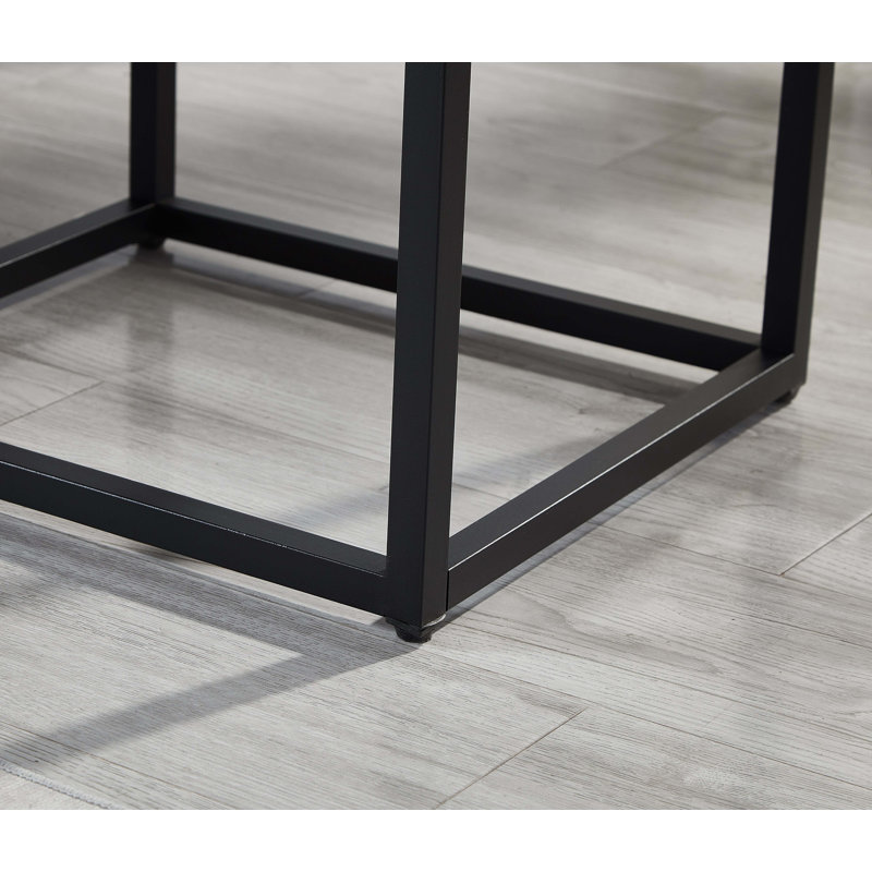 Ensemble de chambre rembourrée 3 pièces Astral, lit à oreilles capitonné avec deux tables de chevet blanches, Beige