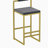 Upholstered Velvet Bar Stools Modern Dining Stools (Gold & Gray, Set of 2)-699154629-699154490