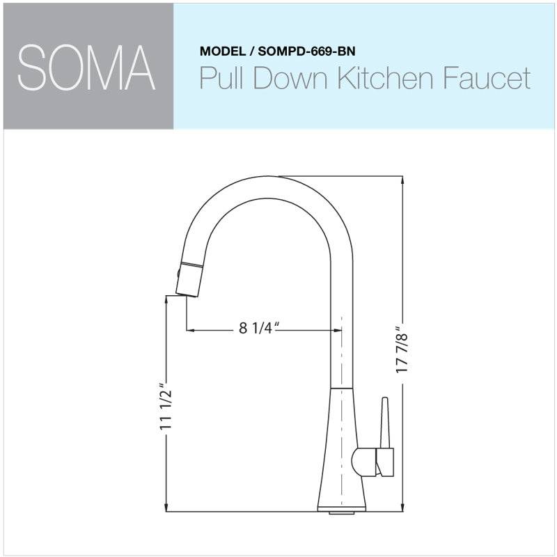 Houzer Soma Pull Down Kitchen Faucet, Brushed Nickel